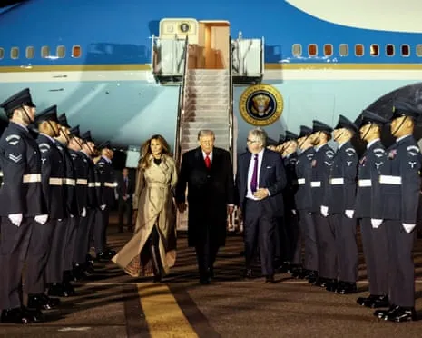 Donald Trump Arrives in UK for Second State Visit Amid Demonstrations Gather in Windsor